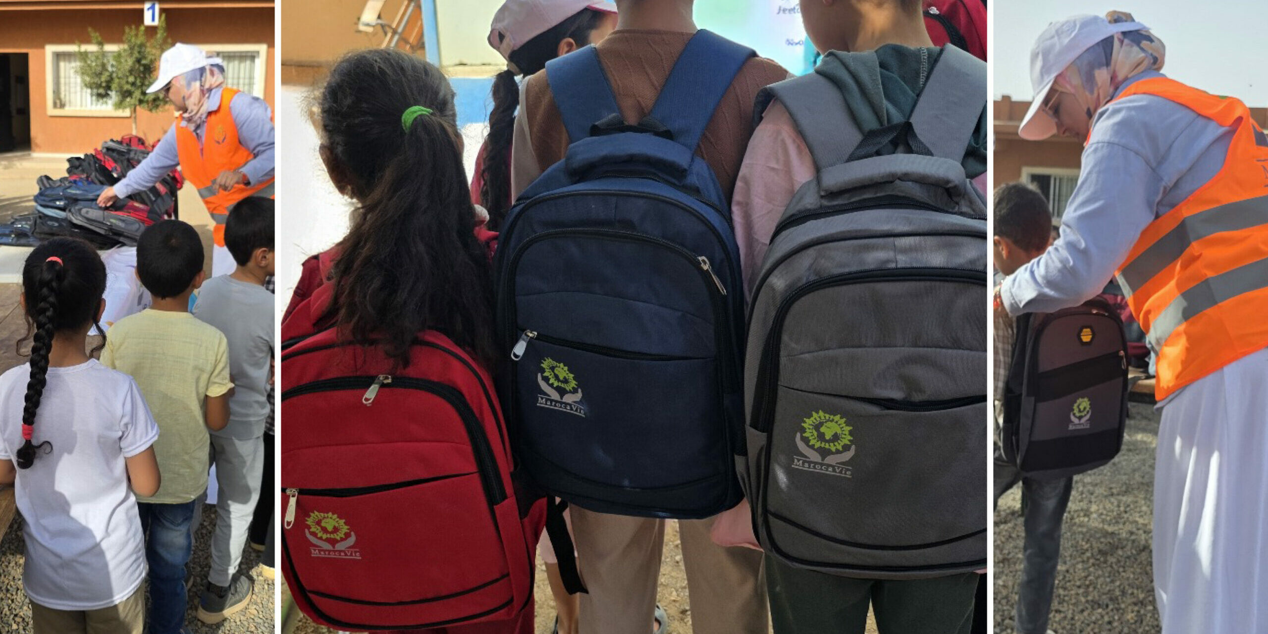 MarocaVie – Distribution de cartables – Soutient éducation Supporting Education in Southern Morocco